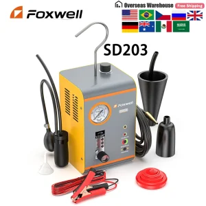 2025 FOXWELL SD 203 Automotive Rookmachine Ingebouwde Luchtpomp EVAP Vacuüm Lekdetector Dubbele Auto Pijp Lekkage Diagnostiek