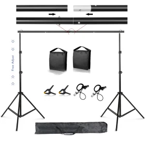 2.6x3M/8.5x10ft Foto Video Studio Achtergrond Achtergrond Stand, Verstelbare Telescopische Achtergrond Ondersteuning Systeem met Draagtas