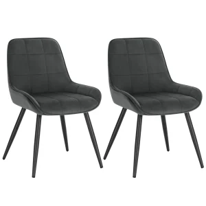 2 Stks/set Ergonomische Fluwelen Eetkamerstoelen Scandinavische Ontspannende Stoelen Met Rugleuning Voor Keuken Woonkamer Slaapkamer