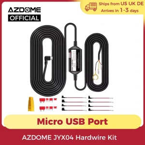 AZDOME JYX04 Auto DVR HardWire Kit Voor M300 Lage Vol Bescherming Micro USB-poort ACC Power kabel 12 V-24 V in 5V3A Out