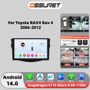 4G Octa Core Android autoradio voor Toyota RAV4 Rav 4 2006-2012 multimediaspeler autoradio GPS stereo auto Carplay 6115 headunit