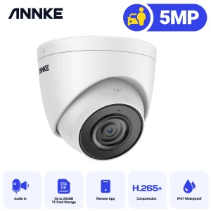 Annke 5mp Ip Camera Outdoor Indoor Poe Security Camera 'S Smart Home Poe Bewakingscamera Tf Kaart Ondersteuning Met Audio In