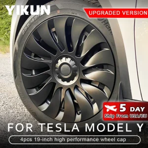 4 Stuks Naafdop Voor Tesla Model Y 19 Inch Prestaties Auto Vervanging Wieldop Volledige Velg Cover Accessoires Wieldoppen 2023 2024
