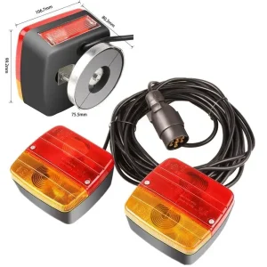 2 Stuks Magnetische 12V Trailer Slepen Lightboard Verlichting Achterlichten Board Lampen Truck Set Caravan Van Truck 7 Pin trailer Licht
