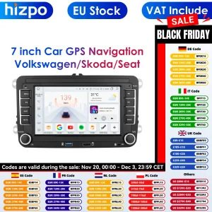 Carplay 4G Android 14 Autoradio GPS Voor VW Volkswagen Skoda Octavia Golf 5 6 Touran Passat B6 Polo Jetta 2 Din Multimedia Speler