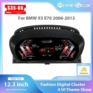 12.3 "Linux Auto LCD Dashboard Voor BMW X5 E70 X6 E71 2006-2013 CCC CIC Instrumentenpaneel virtuele CockPit Snelheidsmeter
