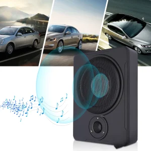 8 "600W auto onder stoel subwoofer versterker compacte auto actieve basbox met kabelset