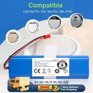 14,8 V batterij 2600 mAh lithiumbatterij voor ILIFE V3s Pro V50 V5s Pro V8s V80 Max B5 Max S5 Pro X750 robotstofzuiger batterij