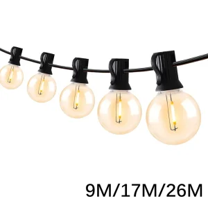 Outdoor Lichtslingers LED G40 Dimbare Party Garland Globe Lampen String Lamp Voor Straat Patio Tuin Achtertuin Camping Decoratie
