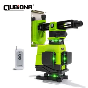 Clubiona Ie16 Professionele 4d Groene Straal Laser Niveau 16 Lijnen Cross-Line Met Afstandsbediening 5000Mah Batterij 1.5M Statief Gereedschap
