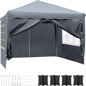 Outdoor Paviljoen 3X3M Picknick Camping Tent Tuin Tuinhuisje Party Tent Met 4 Zijpanelen Zonnescherm Stevige Structuur Tenten Voor Evenementen