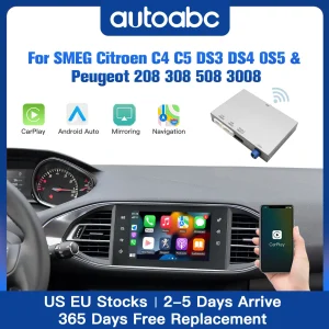 Draadloze Apple Carplay Android Auto-module voor Peugeot 208 308 508 3008 Citroën C4 C3 DS3 DS4 DS5 SMEG-systeem Airplay Mirror Link Multimedia Onders