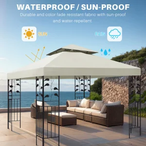 3x3m Luifel Vervanging Top Luifel Cover Vervanging 118 "x 118" Dubbellaags Tuinhuisje Covers voor Yard Patio Tuin Luifel Zonnescherm