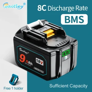 Waitley 18 V 9.0ah Batterij Voor Makita Elektrisch Gereedschap Bl1830 Bl1840 Bl1850 Bl1860 1890 18 V 18Volt 9000Mah Lithium-Ion Vervanging 9a