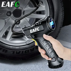 Eafc 120W Handheld Luchtcompressor Draadloze/Bedrade Opblaasbare Pomp Draagbare Luchtpomp Band Inflator Digitaal Voor Auto Fietsballen