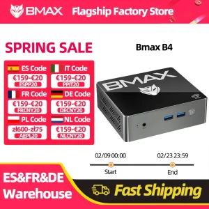 Bmax B4 Windows 11 PC Intel N95 16GB 512GB SSD 2x HDMI 2x USB 2.0 2x USB 3.0 Ondersteunt 4K@60Hz Intel UHD Graphics Mini PC Bluetooth