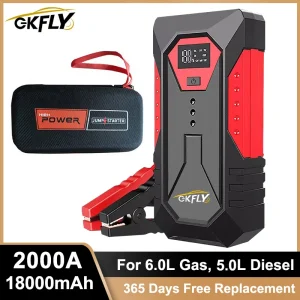 18000mAh Auto Jump Starter 2000A Draagbare Power Bank Auto Batterij Booster 12V Auto Startapparaat voor Benzine Diesel 6.0L/4.0L