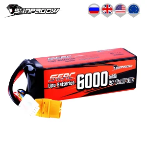 Sunpadow 4S Oplaadbare Lipo Batterij 14.8V 6000Mah 70c Soft Pack Met Xt90 Voor Rc Buggy Truggy Voertuigen Auto Boot Truck Tank