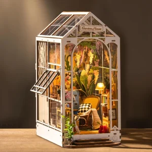 Robotime Tuin Schuur DIY Boekenhoekje Kit met Meubels en LED Lamp 3D Puzzel Booknook Miniatuur Huis Model Kit voor Volwassenen