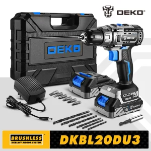 Deko 20V Borstelloze Draadloze Boor Combo Kit Mini Elektrische Schroevendraaier 2 Snelheid Elektrisch Gereedschap Voor Houtbewerking