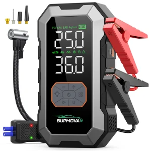 Auto-startkabels met luchtcompressor, powerbank, 12V 92.5Wh, noodstartapparaat, accu-oplader, booster