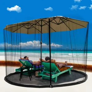 Parasols Net Verstelbaar Klamboe Afdekking Scherm Voor Tuin Paraplu Parasol Patio Tafel Bug Gaas Cover Met 2 Rits Deuren