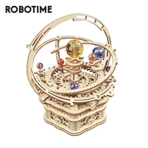 Robotime Rokr 84pcs Draaibaar DIY 3D Sterrennacht Houten Modelbouwpakket Blokmontage Muziekdoos Speelgoed Cadeau voor kinderen Volwassen
