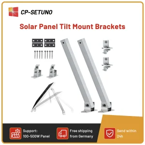 CP-SETUNO Zonnepaneelmontage, verstelbare hoek 15-40 ° , Zonnepaneelkit Mount voor 100-500W, Geschikt voor boten, campers, daken
