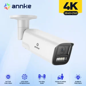 Annke 4K 4x Zoom Slimme Dual Light Varifocale Netwerkcamera Ip Camera Ip67 Menselijke Voertuigdetectie 8mp Smart Home Cam