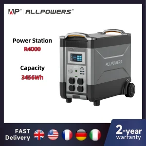 Allpowers R4000 Lifepo4-batterij, 3600wh Krachtcentrale 4000W Draagbare Generator, Uitbreidbare Batterij Voor Stroomuitval, Reizen, Ups