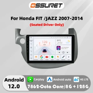 7862 Android Auto Autoradio Voor Honda Fit Jazz 2007-2014 Multimediaspeler 4G Dsp Carplay 2din Head Unit Touchscreen Swc Rds Bt