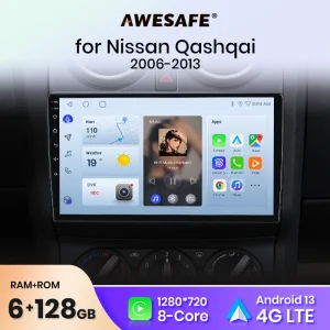 Awesafe Px9 Voor Nissan Qashqai J10 2006-2013 Autoradio Ai Stem Multimedia Videospeler Gps Nee 2din 2 Din Android 10.0 2Gb 32Gb