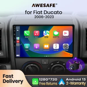 AWESAFE PX9 Autoradio Autoradio voor Fiat Ducato Peugeot Boxer 2 Citroen Jumper 2 2006-2023 Draadloze Carplay Scherm Android