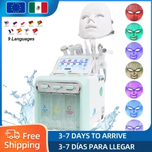 7-in-1 waterdermabrasie gezichtsmachine Diepe reiniging Huidverzorging Aanscherping Mee-eter verwijderen Spa Schoonheidsapparaat