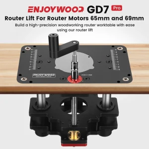 Enjoywood Gd7 Pro Router Lift Voor 65Mm/69Mm Hout Router Voor Router Tafel Opstelling Lift Met Router Plaat Precisie Houtbewerking