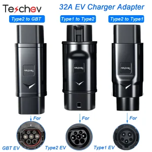 Teschev 32A Type1 naar Type2 EV-opladeradapter Type2 naar GBT-connector voor elektrische voertuigen Type2 naar Type1 Conventor EVSE