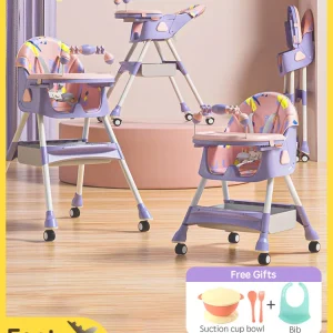 Pangdube Liggend Opvouwbare Babyvoedingsstoel Met Wielen Kinderstoel Voor Het Voeden Van In Hoogte Verstelbare Babystoel Om Te Eten