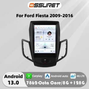 9.7 "Android 13 Autoradio Voor Ford Fiesta 2009-2014 2015 2016 Multimedia Video speler 7862 dsp Carplay GPS navi Stereo 4G Audio