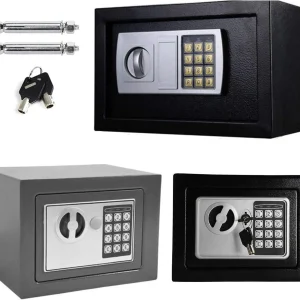 DayPlus 4,6L/8,5L/16L veilig meubelkluis dubbel bit slot ijzeren staal kluis met slot en 2 sleutels voor zakelijk contant geld/geld/sieraden