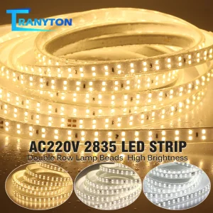 220V Dubbele Rij Lamp Kralen LED Strip Flexibel Licht SMD2835 180Leds/m Waterdichte Diode Tape met EU Plug 1-15M 3000K 4000K 6000K