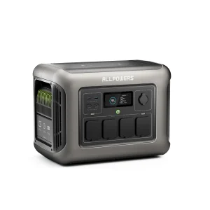 ALLPOWERS draagbare krachtcentrale R1500 1152Wh LiFePO4-batterij met 1800W (3000W piek) AC-uitgang zonnegenerator voor tuinfeest