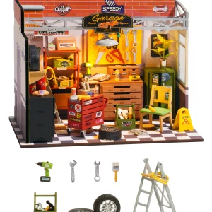 Robotime Rolife Dollhouse Miniatuur Huis Kit DIY Mini Garage Workshop LED Licht Decoratieve Houten Ambachtelijke Cadeaus voor kinderen