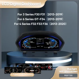 12.3 "1920*720 Auto LCD Dashboard Paneel Voor BMW 3 4 Serie F30 F31 GT-F34 F32 F33 F36 418D Instrumentenpaneel Virtuele Cockpit