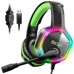 Usb Gaming Headset Voor Pc/Ps4/Ps5 7.1 Surround Sound Computer Bedrade Hoofdtelefoon Met Ruisonderdrukking Microfoon Rgb Light Gamer