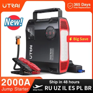 UTRAI 4 In 1 2000A Jump Starter Power Bank 16000mAh 150PSI Luchtcompressor Bandpomp Draagbare oplader Auto Booster Startapparaat