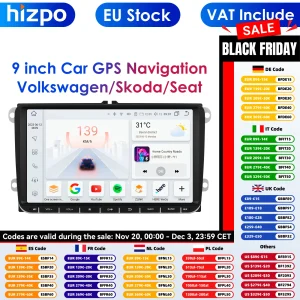 Carplay 4G 9 inch 2Din Android 14 Auto Multimedia Speler Voor Volkswagen Skoda Octavia Golf 5 6 Touran passat Polo Jetta Autoradio