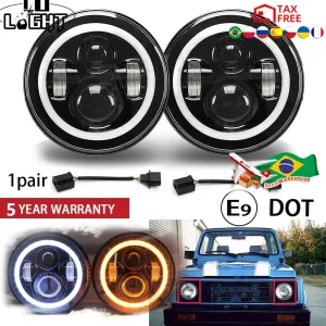 CO LICHT 1 Paar 7 ''Klopen Lichten 50 W Hi Lo H13 Led Koplamp Kits Auto Led H4 Auto led voor LADA Niva Safari Patrol UAZ Offroad