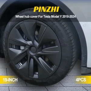 DIY Auto Wielnaafdop 19 Inch Volledige Cover Wieldop Koolstofvezel Decoratieve Automotive Accessoires Voor Tesla Model Y 2021 2022 2023