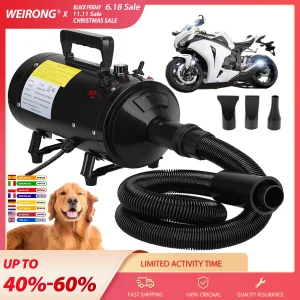 VickyHome Motor Auto Fiets Voertuig Power Droger, Draagbare Blower & Blaster Hond Verzorging Droger - Droog en Stof