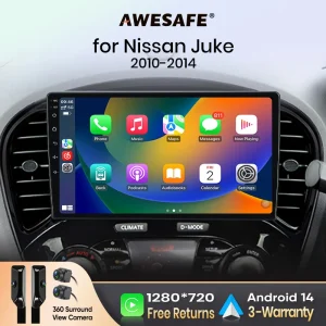 AWESAFE PX9 Autoradio Autoradio voor Nissan Juke YF15 2010-2014 Draadloze Carplay Scherm Android Auto Stereo GPS Navi FM RDS BT